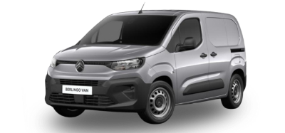 Silver Citroën Berlingo van, front three-quarter view.